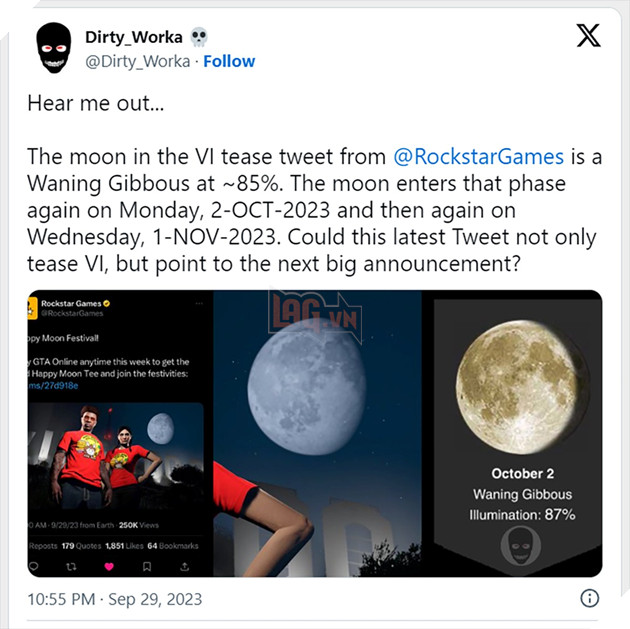 Tuyệt vọng như game thủ GTA nhìn trăng để tiên đoán thời điểm ra mắt GTA 6