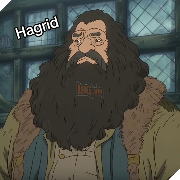 phong - Dàn diễn viên Harry Potter theo phong cách anime của Studios Ghibli Hagrid_AJGG