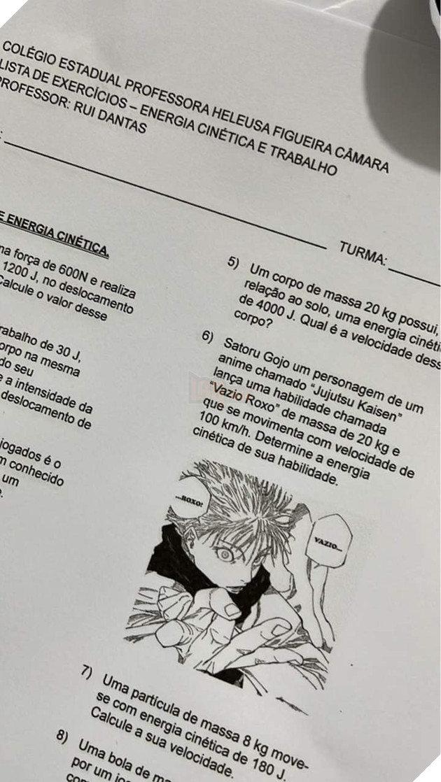 Gojo Satoru xuất hiện trong đề kiểm tra