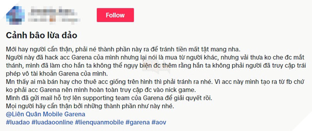 Game thủ Liên Quân Mobile bị lừa theo cách cũ kỹ, cộng đồng chỉ biết lắc đầu ngao ngán