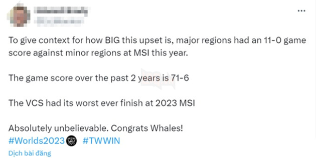 LMHT: Rạp Xiếc G2 không ngần ngại lên tiếng công nhận sức mạnh của TW tại CKTG 2023