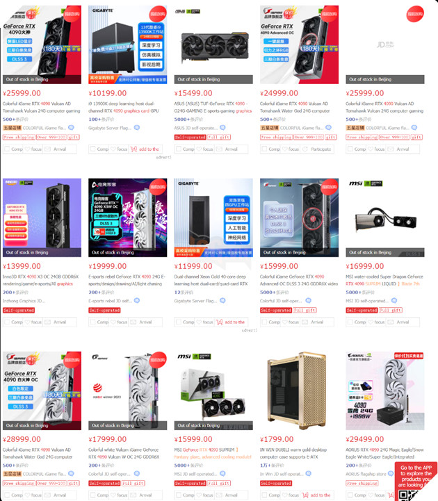 Giá GeForce RTX 4090 hiện vượt giá gốc gấp đôi tại thị trường Trung Quốc