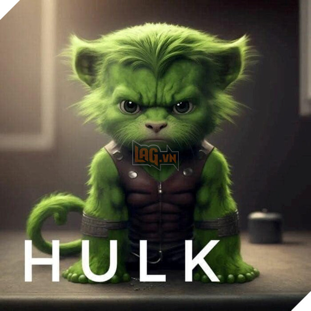 Hình ảnh mèo ngầu, mèo dễ thương khi sắm vai các nhân vật nổi tiếng trong phim Hulk.2_DIBX