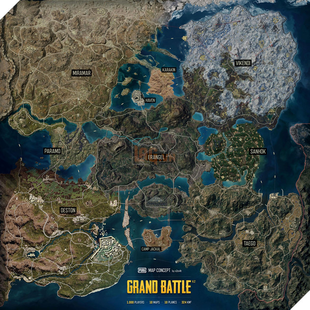PUBG: Game thủ gộp toàn bộ bản đồ PUBG thành một bản đồ lớn với 1000 người chơi