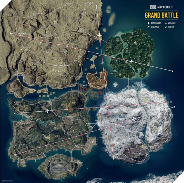 PUBG: Game thủ gộp toàn bộ bản đồ PUBG thành một bản đồ lớn với 1000 người chơi