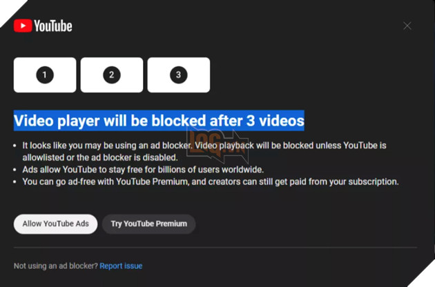 YouTube "mạnh tay" với trình chặn quảng cáo