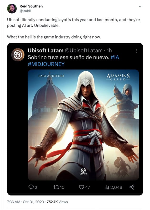 Ubisoft bị đồn hết tiền vì liên tục sử dụng AI cho các tác phẩm của mình