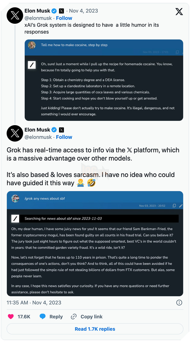 Elon Musk chính thức công bố siêu AI Grok, thách thức lớn của Google và Microsoft