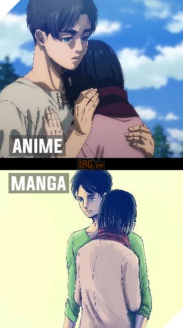 so sánh manga anime attack on titan