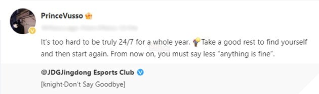 LMHT: JDG bất ngờ hé lộ một tính xấu của Knight khiến cho đội tuyển thất bại tại CKTG 2023