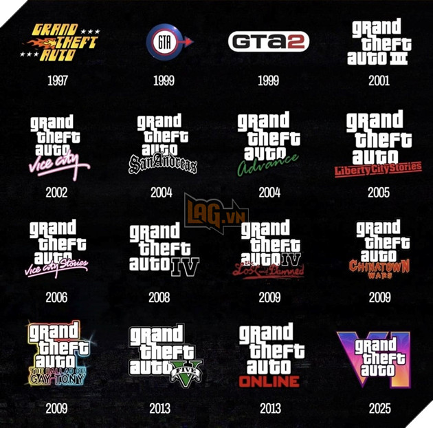 Cùng fan cứng Grand Theft Auto nhìn lại sự thay đổi của Logo thương hiệu theo thời gian 3