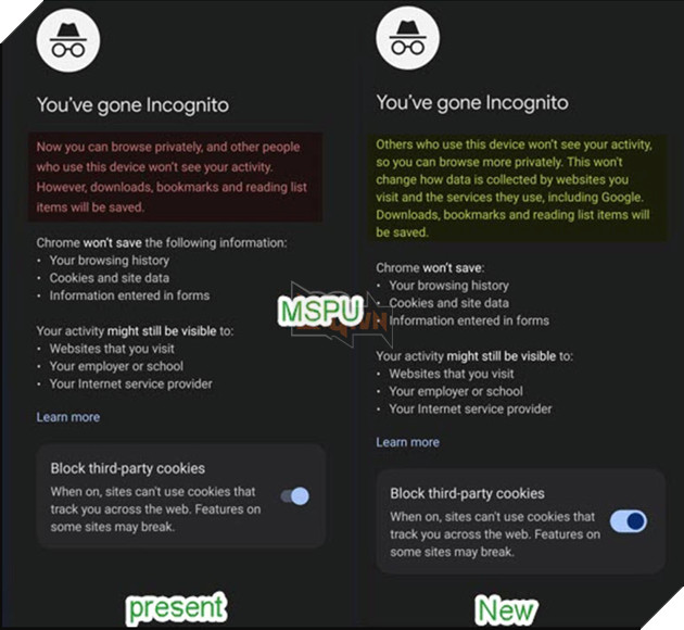 Google âm thầm cập nhật cảnh báo chế độ ẩn danh của Chrome
