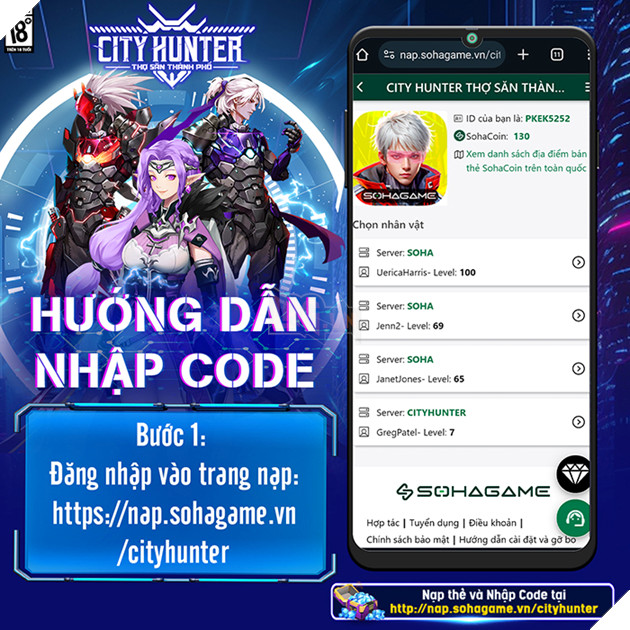Hướng dẫn cách nhập và tổng hợp Giftcode City Hunter Thợ Săn Thành Phố mới nhất năm 2024 2