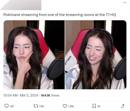 Nữ streamer hot bậc nhất Twitch xuất hiện tại trụ sở của T1 khiến fan trêu chọc không ngớt