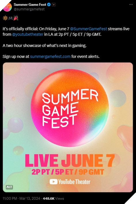 Summer Game Fest 2024 Chính Thức Được Công Bố Ngày Giờ Lên Sóng 2