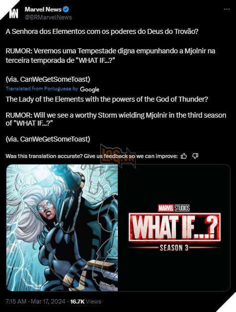 Hé Lộ Tin Đồn Về Một Nhân Vật X-Men Dùng Mjolnir Góp Mặt Trong What If...? Mùa 3 2