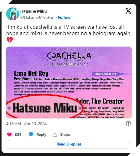 Hatsune Miku Gây Thất Vọng Tại Coachella 2