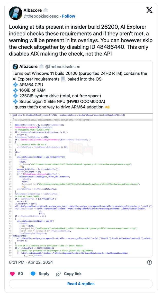 Windows 11 Sẽ Hiển Thị Cảnh Báo Nếu PC Không Đáp Ứng Các Yêu Cầu Về AI 2