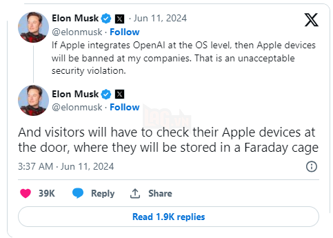 Elon Musk Doạ Sẽ Cấm Cửa Nhân Viên Sử Dụng Sản Phẩm Apple 2