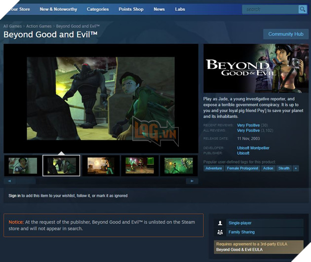 Beyond Good and Evil Biến Mất Khỏi Steam Nhằm Chào Đón Bản Kỷ Niệm 20 Năm Ra Mắt