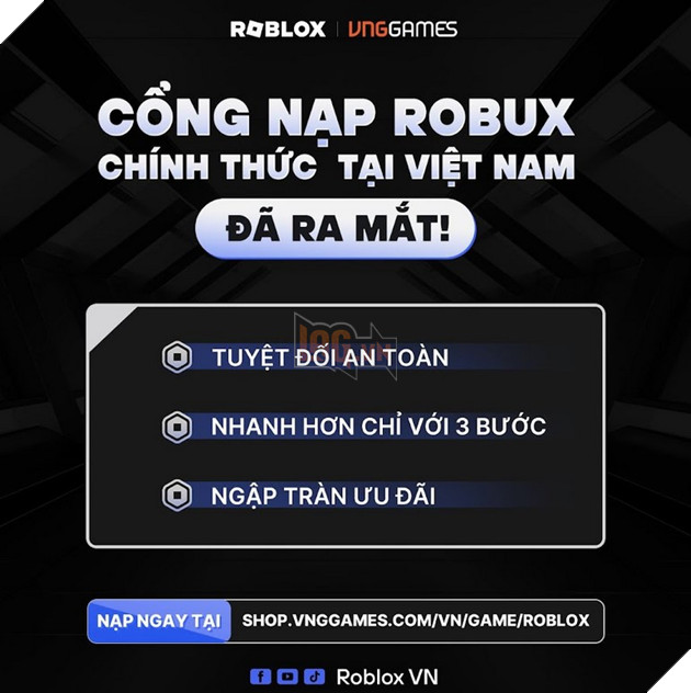 Nạp Robux an toàn, nhận quà ngập tràn từ Roblox VNG