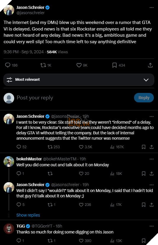 Nhà Báo Uy Tín Jason Schreier Lên Tiếng Về Tin Đồn GTA 6 Bị Trì Hoãn Đến Giữa Năm 2026 2