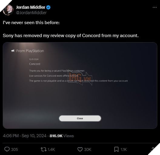 Người Dùng Sony Bất Ngờ Phát HIện Concord Đang Bị Gỡ Bỏ Khỏi Tài Khoản Của Mình 2
