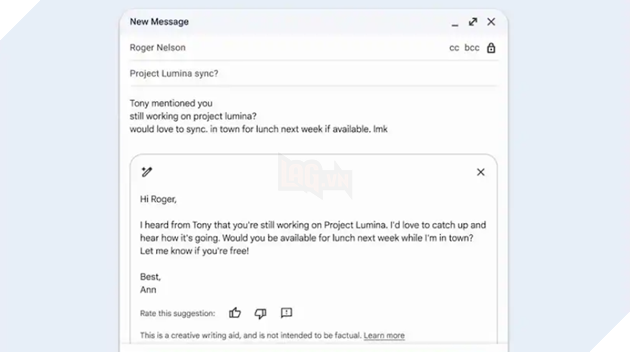 Google tích hợp công cụ AI “Help me write” lên Gmail
