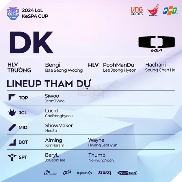 KeSPA Cup 2024: Các Tuyển LCK Công Bố Đội Hình Chính Thức, Xạ Thủ Gốc Việt Ra Quân DRX 5