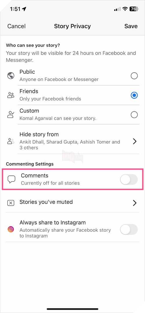 Hướng dẫn cách Bật, Tắt Bình Luận trên Tin Story Facebook và Instagram đơn giản nhất 4