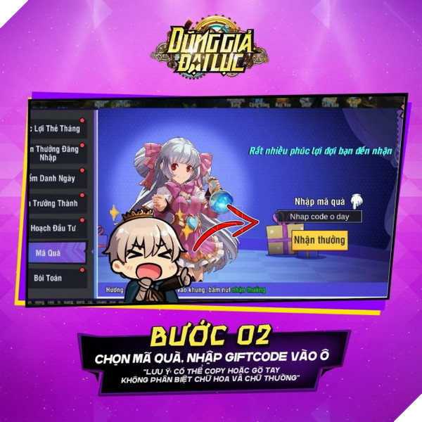 Hướng dẫn cách nhập và tổng hợp Giftcode Dũng Giả Đại Lục mới nhất năm 2025 2