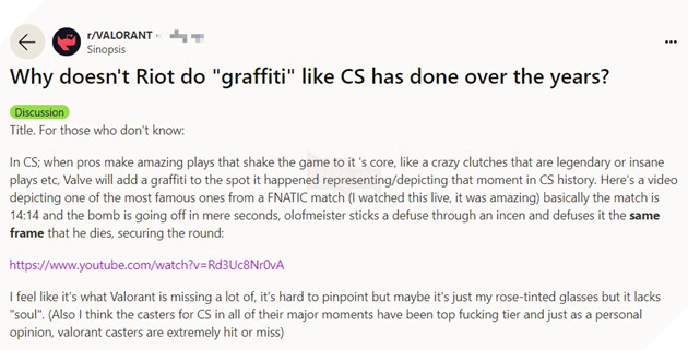 Cộng đồng mong chờ Riot Games sẽ thêm một tính năng của CS:GO vào VALORANT