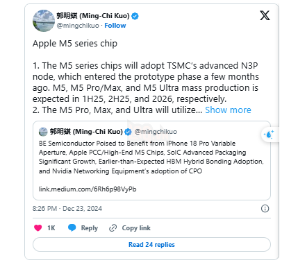 Apple Chuẩn Bị Thay Đổi Lớn Cho Chip M5 Thế Hệ Tiếp Theo 2