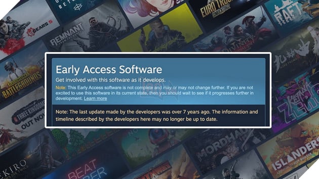 Steam bổ sung thêm thông báo cho game Early Access có khả năng không hoàn thành cho người dùng 2