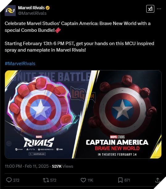 Marvel Rivals Công Bố Gói Phụ Kiện Quảng Bá Phim Captain America: Brave New World 2