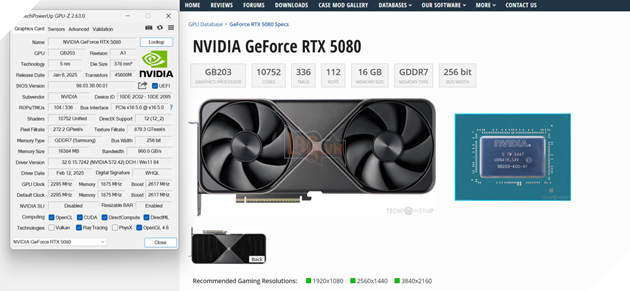 NVIDIA GeForce RTX 5080 được thêm vào danh sách GPU bị thiếu ROP 2