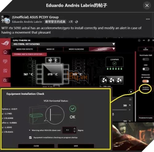 Asus dùng cảm biến con quay để chống nghiêng card đồ họa “siêu khủng”