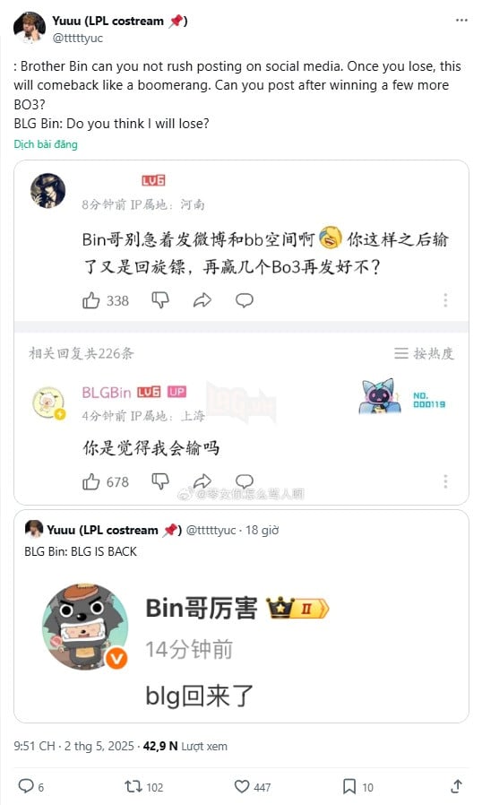 LMHT: Bin lại có hành động gáy sớm trên MXH khiến nhiều người ngán ngẩm