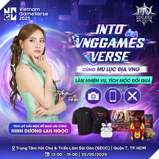 MU Lục Địa VNG Cùng Diễn viên Ninh Dương Lan Ngọc Xuất Hiện Tại GameVerse 2025 Vào Ngày 27/3/2025