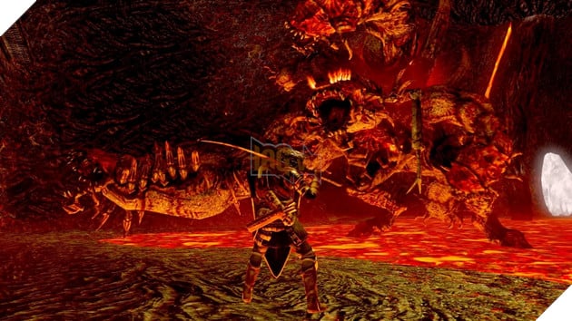 Người chơi Dark Souls 1 phải đấu với Centipede Demon trong hồ dung nham