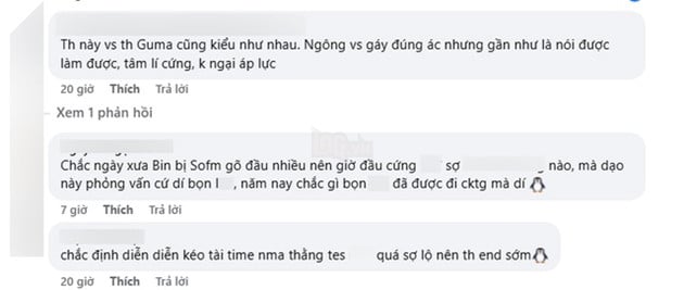 Người hâm mộ hoàn toàn đồng tình với sự tự tin của Bin.
