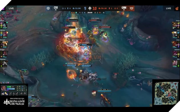 Azir trong tay HongQ xả sát thương khổng lồ xóa sổ 4 thành viên của GAM Esports