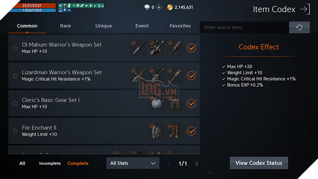 Khám phá chức năng Codex, nguồn tăng lực kỳ lạ trong Lineage2M 5