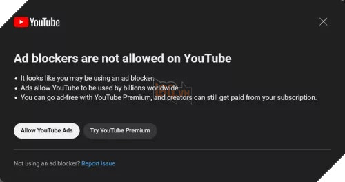 Thông báo YouTube gửi đến người dùng