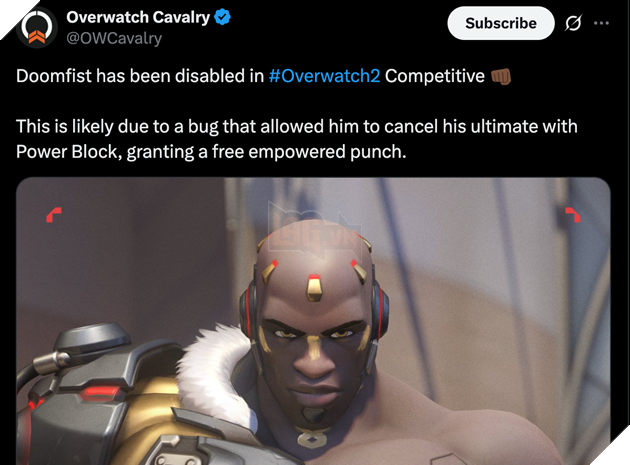 Lỗi mới khiến Doomfist có thể tăng cường sức mạnh cho Rocket Punch mà không mất chiêu cuối