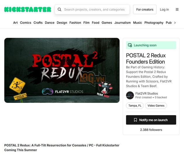Nhà phát triển còn công bố dự án Postal 2 Redux trong năm nay