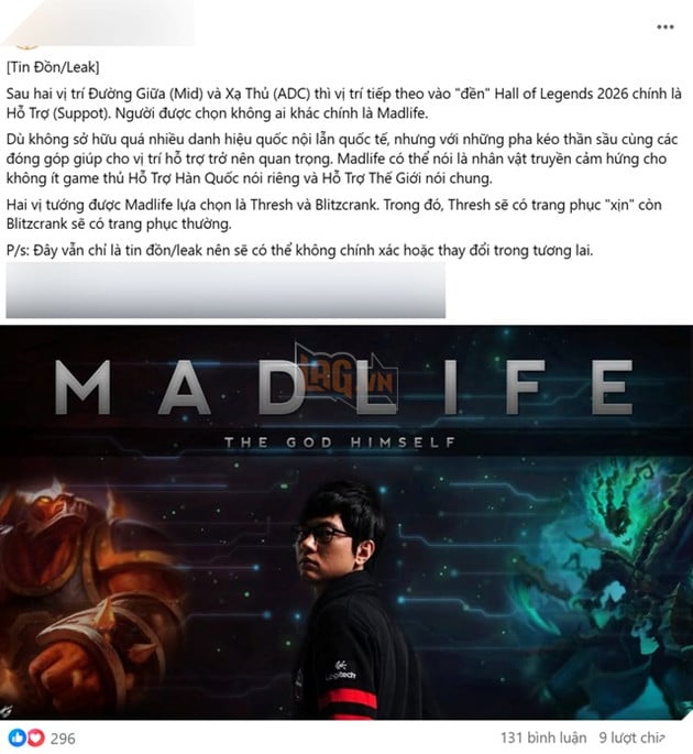 LMHT: Xuất hiện tin đồn MadLife sẽ là cái tên tiếp theo xuất hiện trong HoL