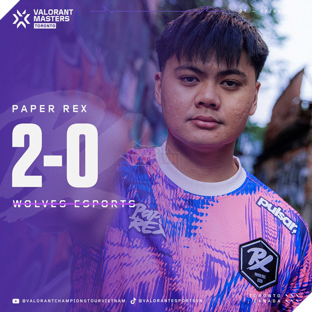 Paper Rex nối dài chuỗi thắng với kết quả 2 - 0 trước Wolves Esports
