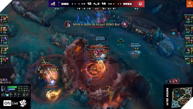 SkyK nhanh chóng hạ gục Bie khi hỗ trợ đối phương đi lẻ. 