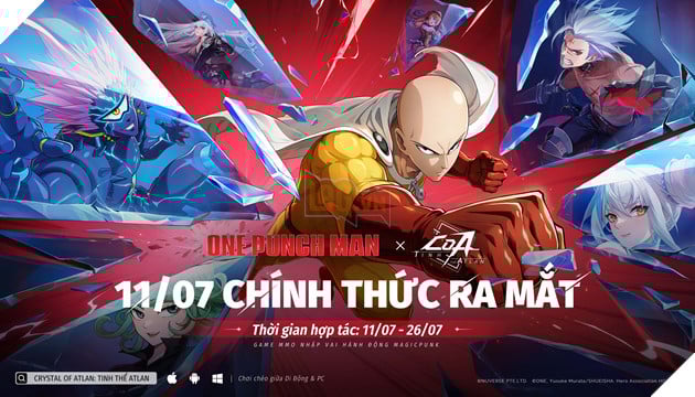Crystal of Atlan: Tinh Thể Atlan chính thức ra mắt 11/07! Cú bắt tay cùng One-Punch Man hứa hẹn bùng nổ mùa hè